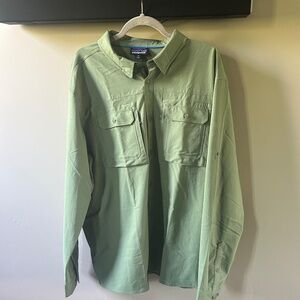 Patagonia Men's‎ Size XXL Button Down Green Long Sleeve Shirt NWOT